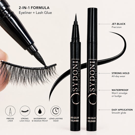 SYDONI LIQUID EYELINER & LASH GLUE IN ONE | Precision Liner + Strong Hold