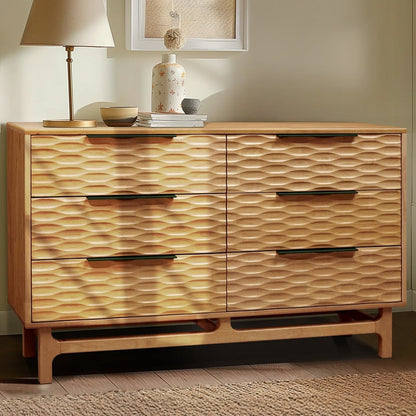 Elara Solid Wood Dresser with 6 Drawers