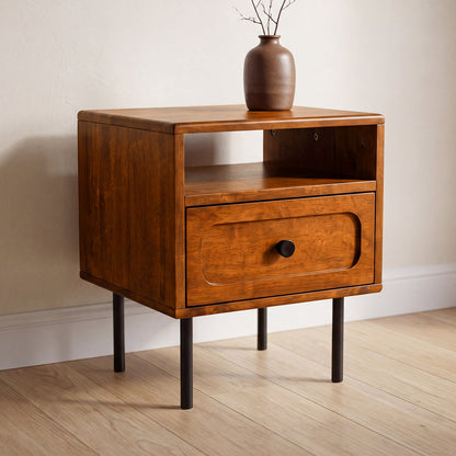 Savana Solid Wood Single-Drawer Nightstand