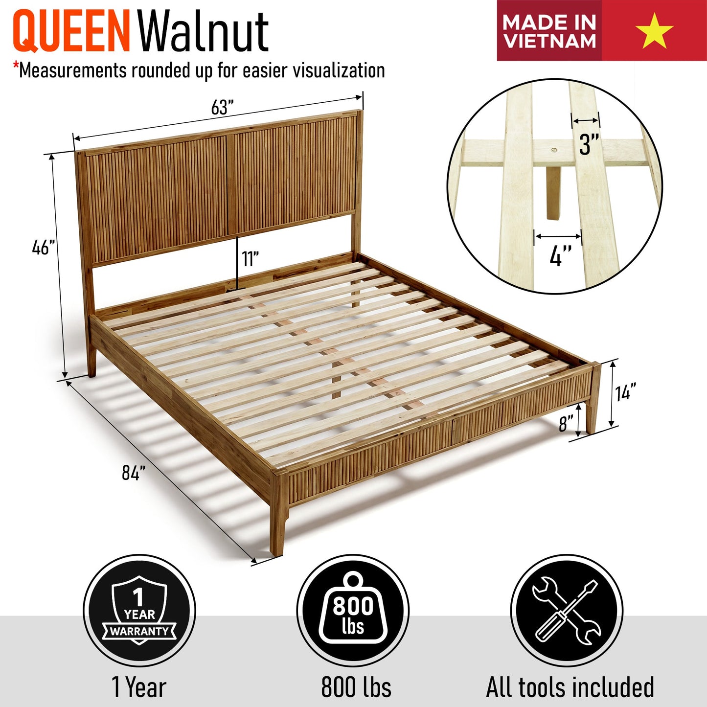 Solid Wood Bed Frame | Bosk