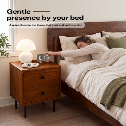 Savana Solid Wood 2-Drawer Nightstand