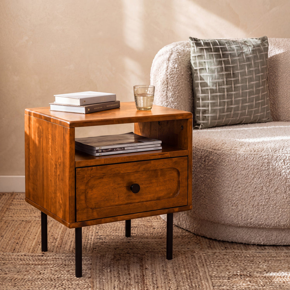 Savana Solid Wood Single-Drawer Nightstand