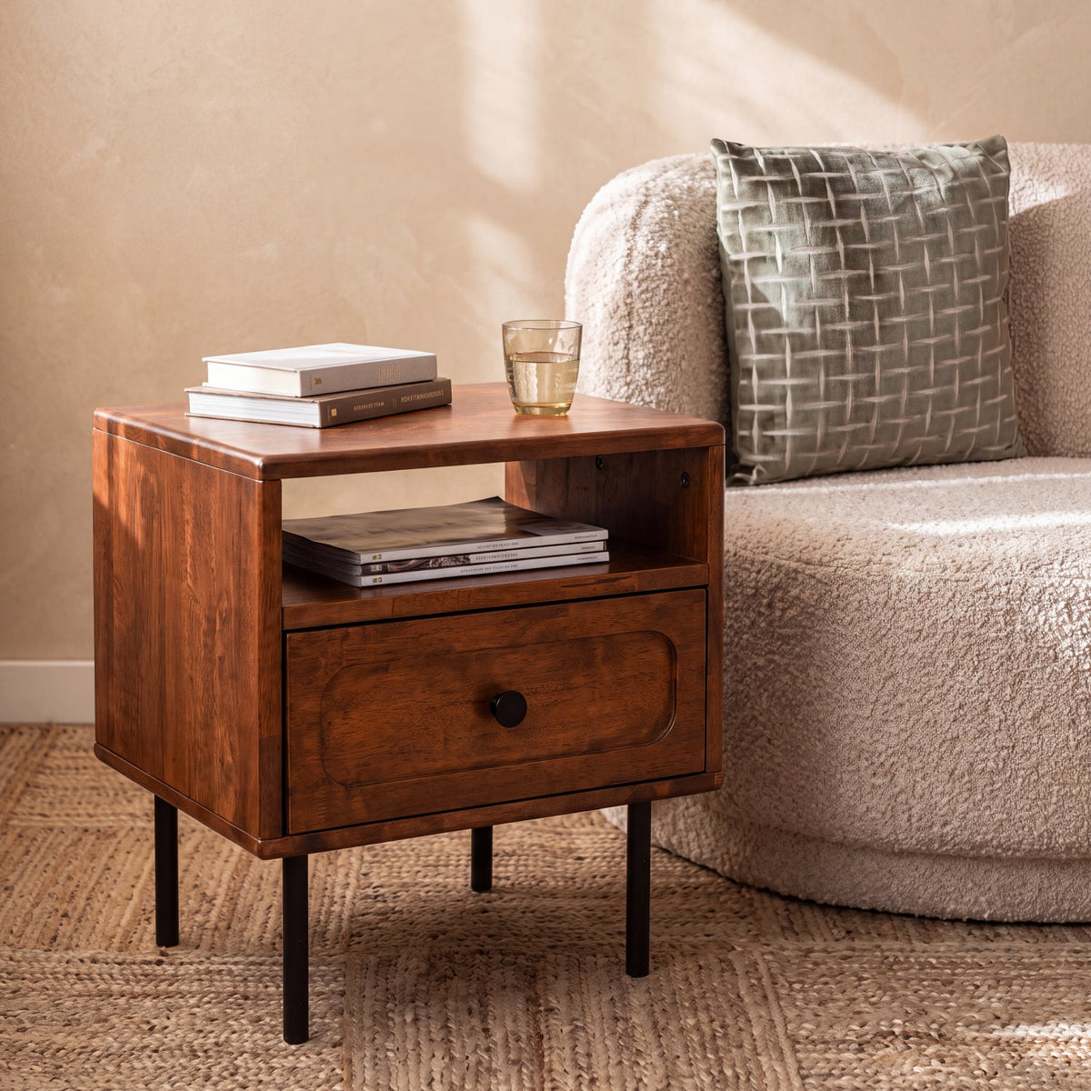 Savana Solid Wood Single-Drawer Nightstand