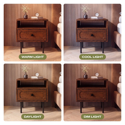 Savana Solid Wood Single-Drawer Nightstand