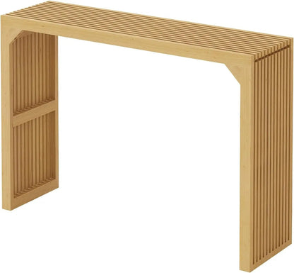 Hausvita HiKingQueens 35" Dining Bench, Indoor Wood Bench for Entryway,Living Room,Kitchen and Bedroom (Nature, Long Bench)