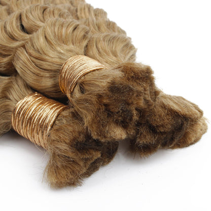 #27 Honey Blonde Deep Wave Bulk Braiding Hair