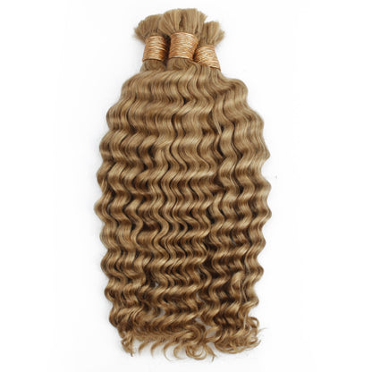 #27 Honey Blonde Deep Wave Bulk Braiding Hair