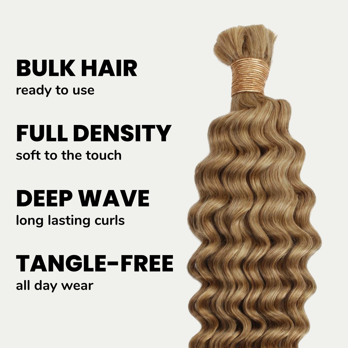 #27 Honey Blonde Deep Wave Bulk Braiding Hair