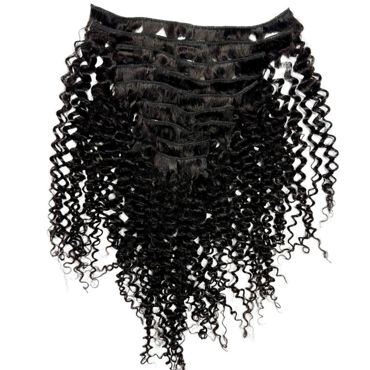 Textured Curly Clip-In 100% Human Hair Extensions