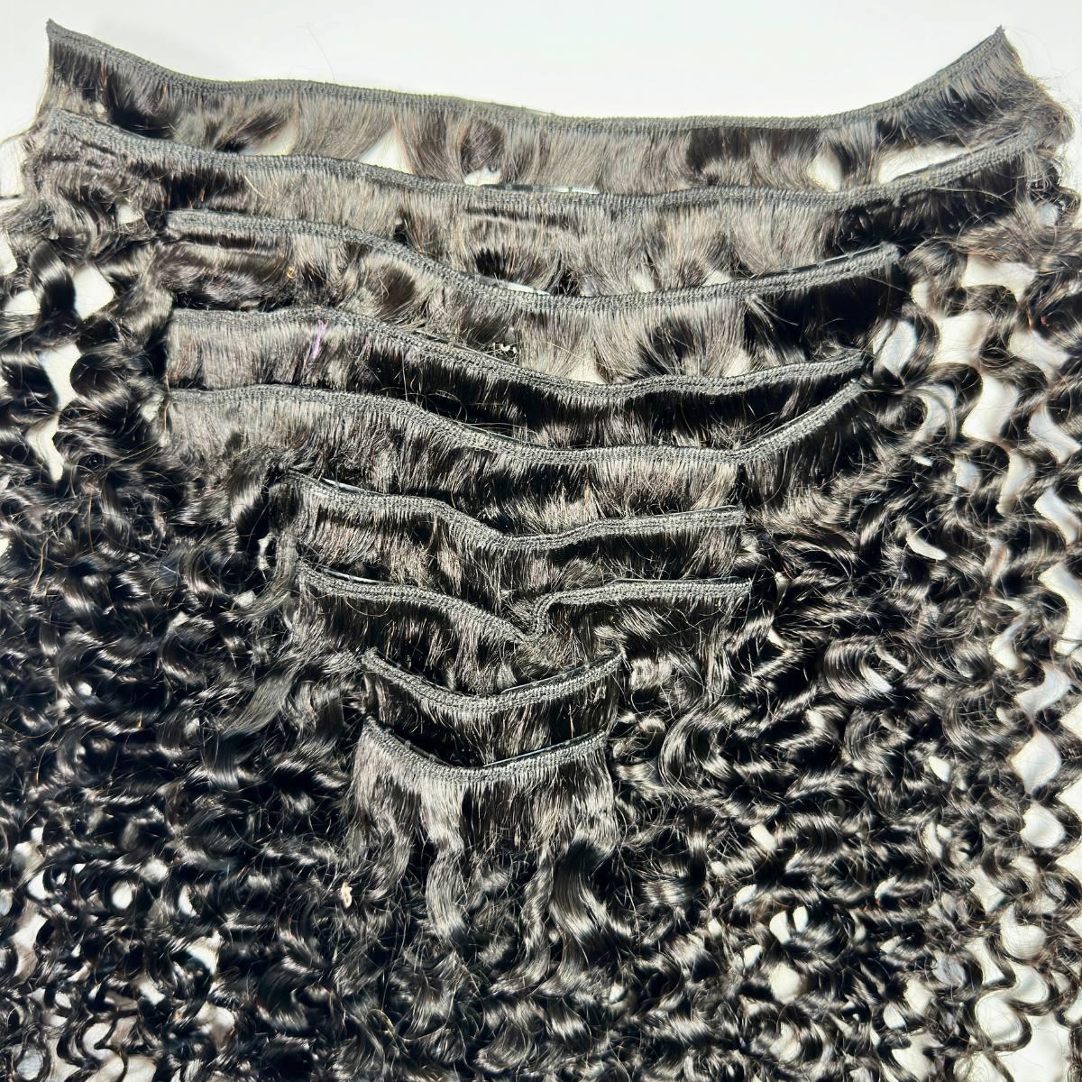 Textured Curly Clip-In 100% Human Hair Extensions