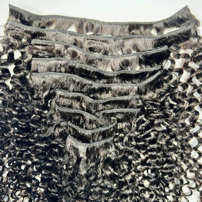 Textured Curly Clip-In 100% Human Hair Extensions