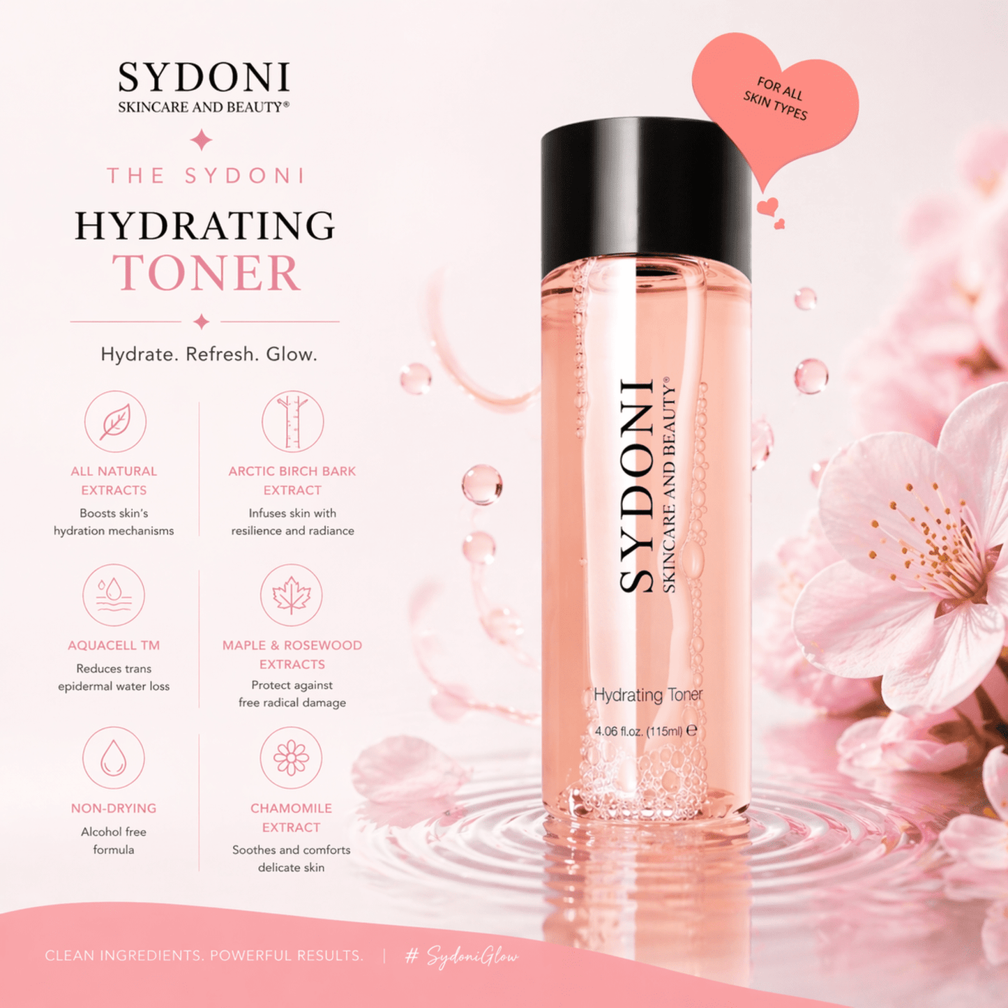 SYDONI HYDRATING TONER | Refresh, Soothe & Moisturize Skin4.06 FL. OZ.