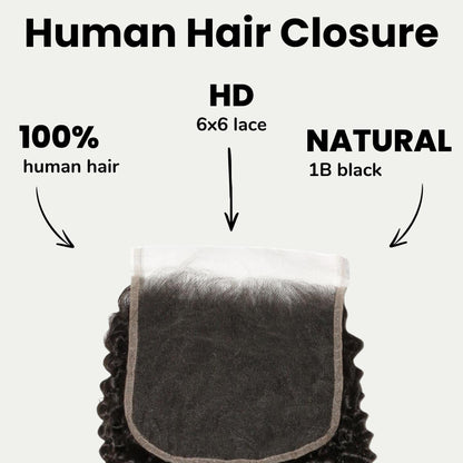 Jerry Curl 6x6 HD Lace Closure