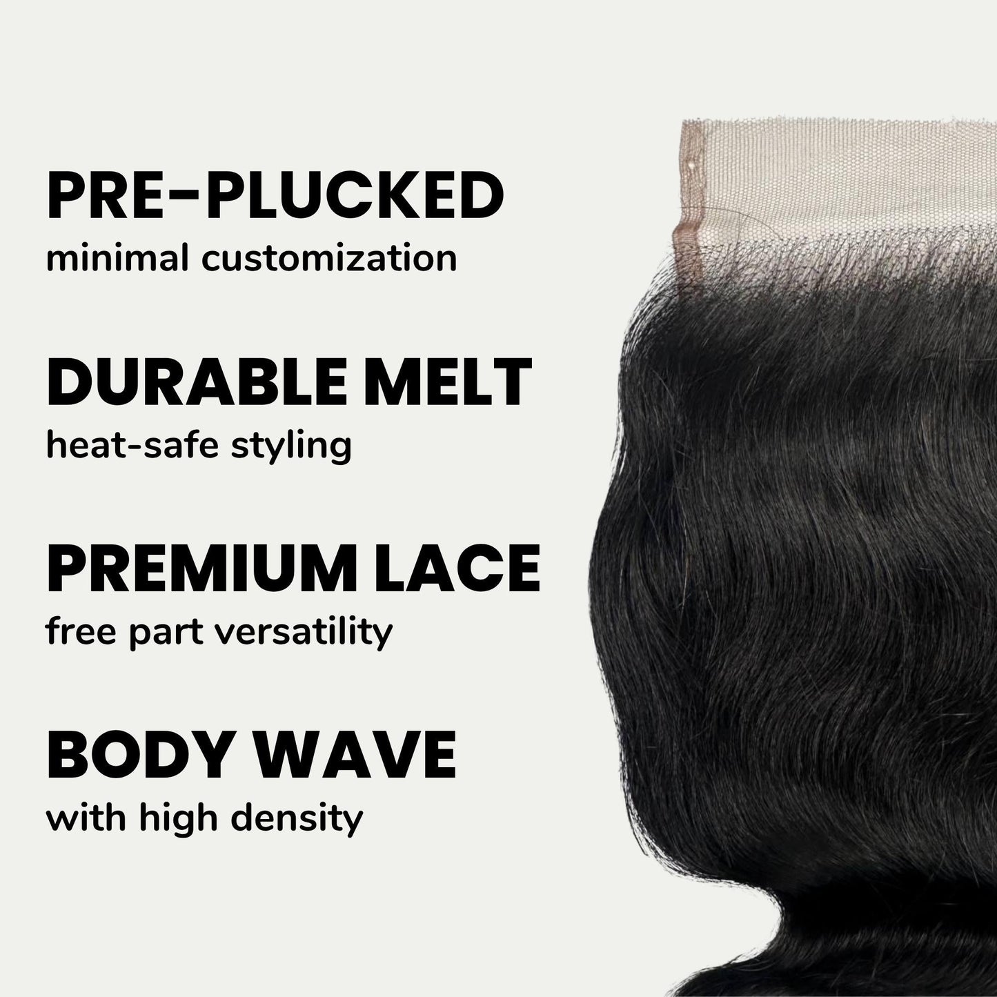 #1 Jet Black Body Wave 4x4 HD Lace Closure