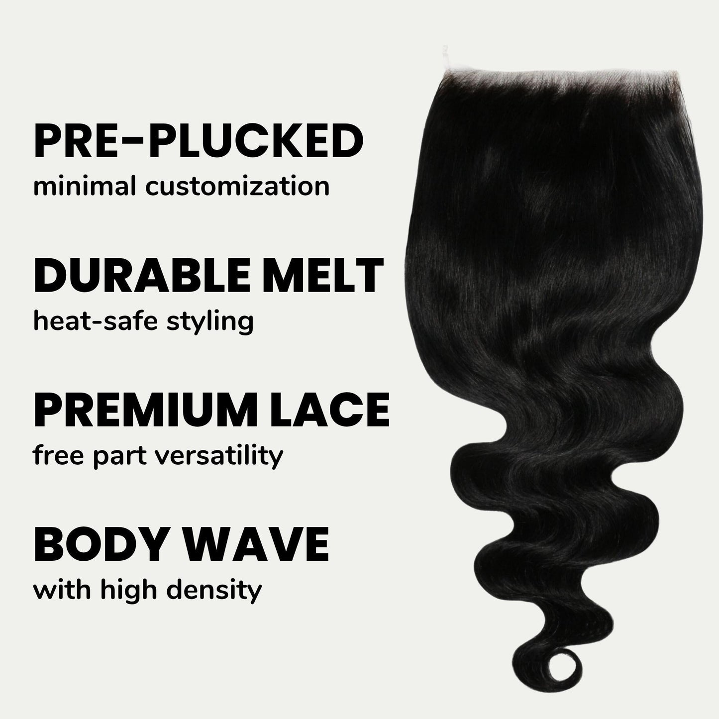 #1 Jet Black Body Wave 6x6 HD Lace Closure