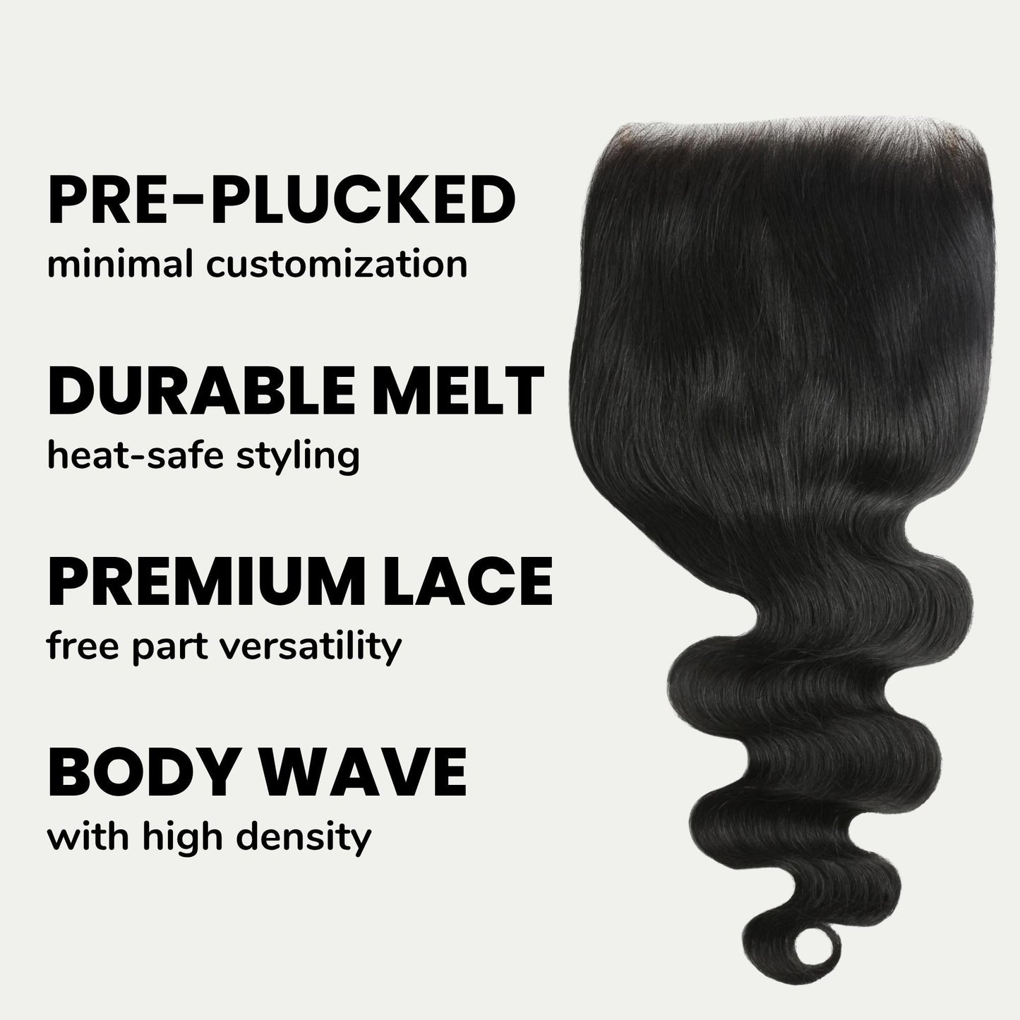 #1 Jet Black Body Wave 7x7 HD Lace Closure
