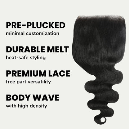 #1 Jet Black Body Wave 7x7 HD Lace Closure