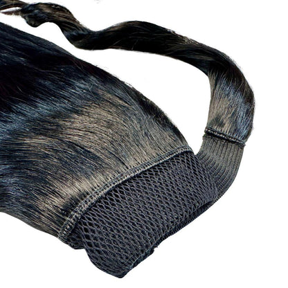 Jet Black 100% Human Hair Ponytail Extension