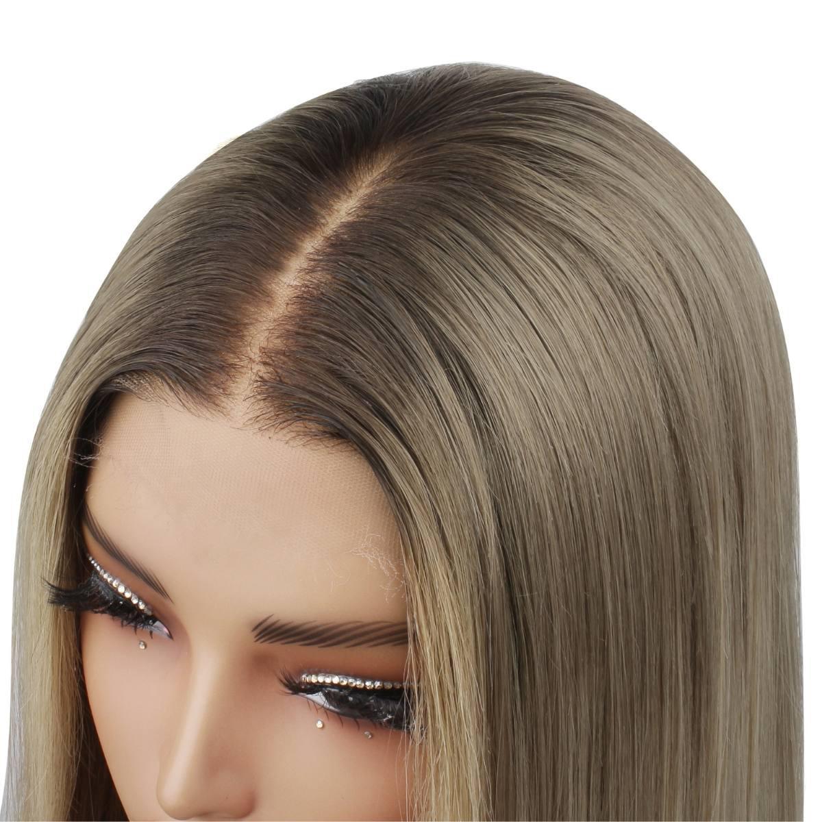 Jezebel Straight Multi-tone Blonde Glueless 5x5 HD Lace Human Hair Closure Wig, Professionally Colored