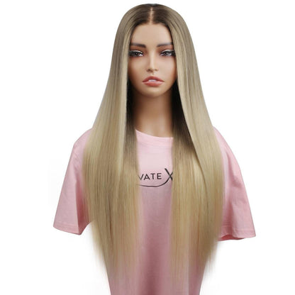 Jezebel Straight Multi-tone Blonde Glueless 5x5 HD Lace Human Hair Closure Wig, Professionally Colored