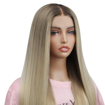 Jezebel Straight Multi-tone Blonde Glueless 5x5 HD Lace Human Hair Closure Wig, Professionally Colored