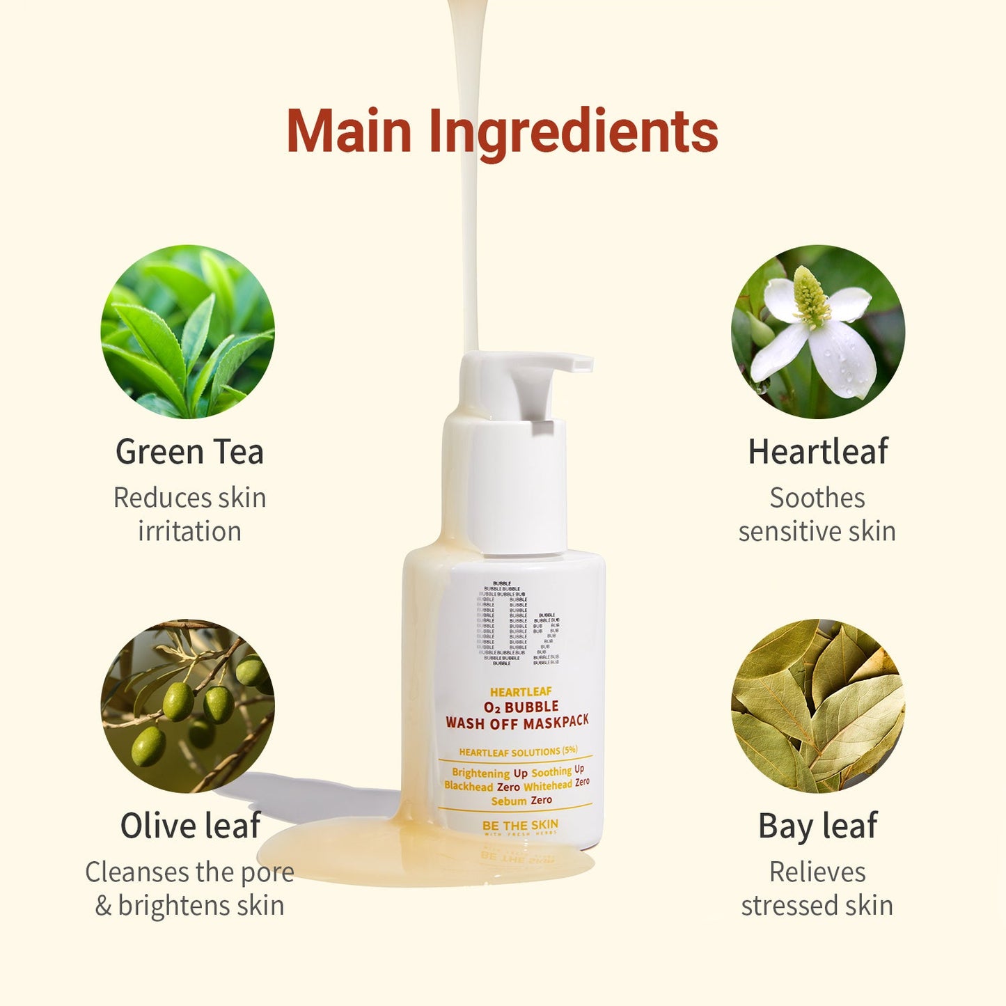 Be The Skin Heartleaf O2 Bubble Wash Off Mask Pack