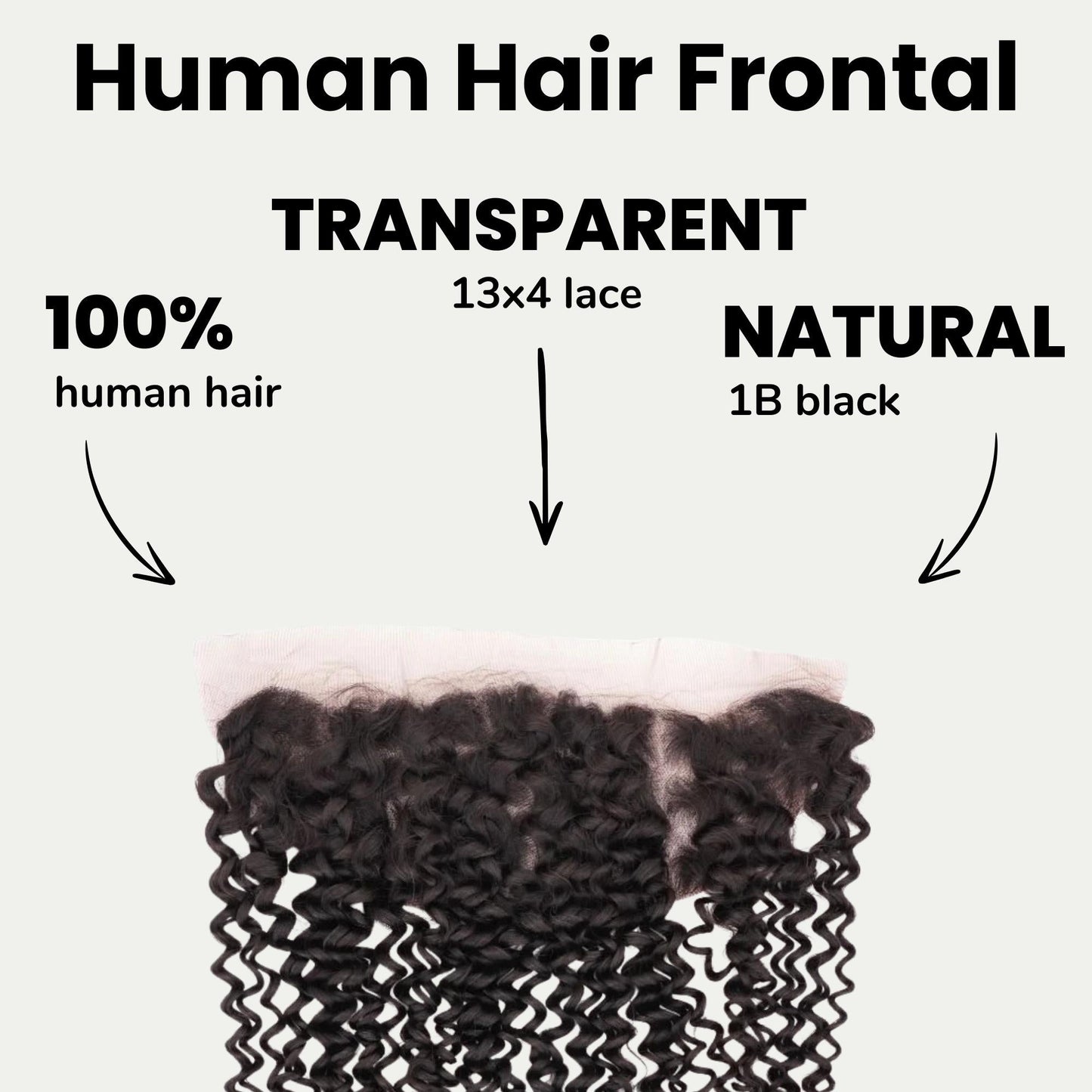 Textured Curly 13x4 Transparent Lace Human Hair Frontal