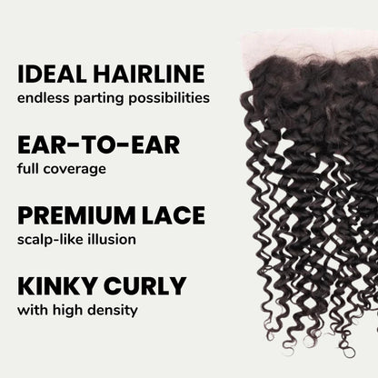 Textured Curly 13x4 Transparent Lace Human Hair Frontal