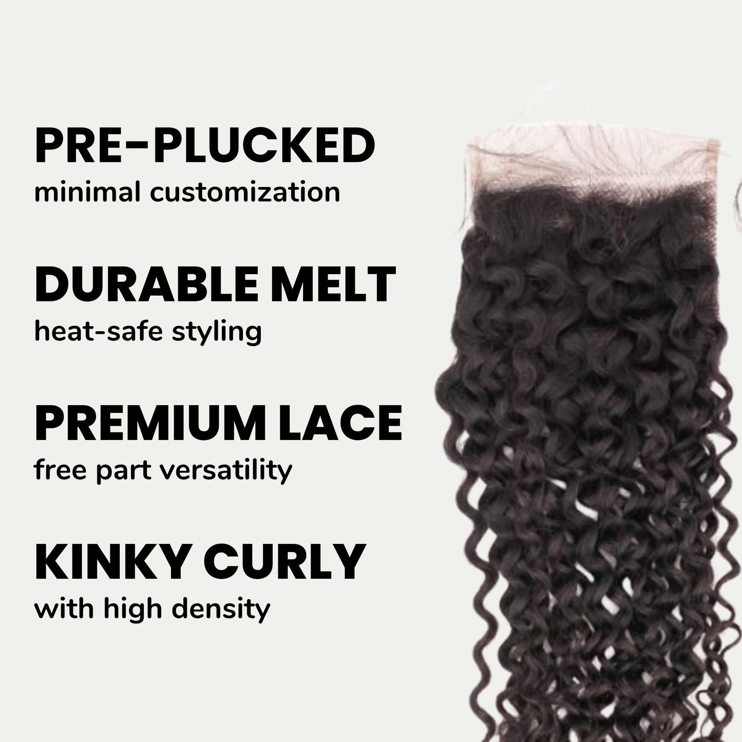 Textured Curly 4x4 Transparent Lace Human Hair Closure