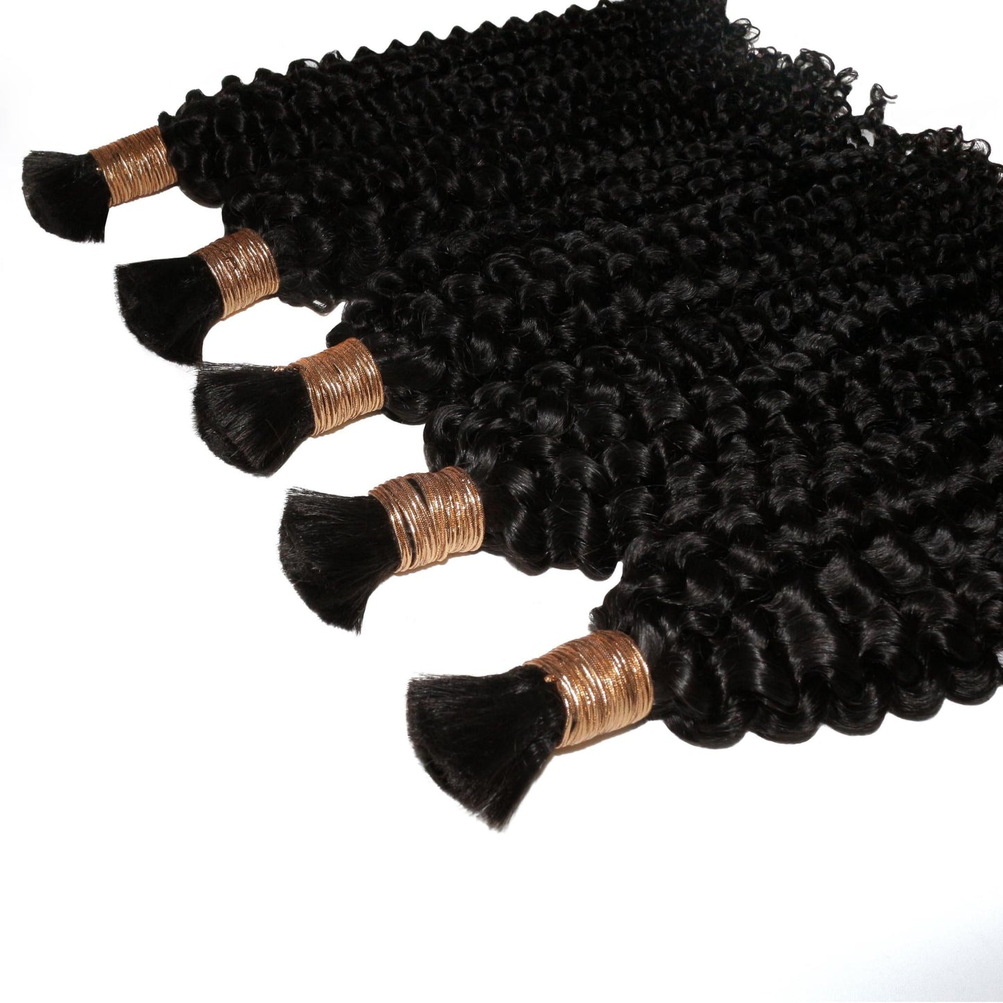 Natural 1B Textured Curly Bulk Braiding Hair