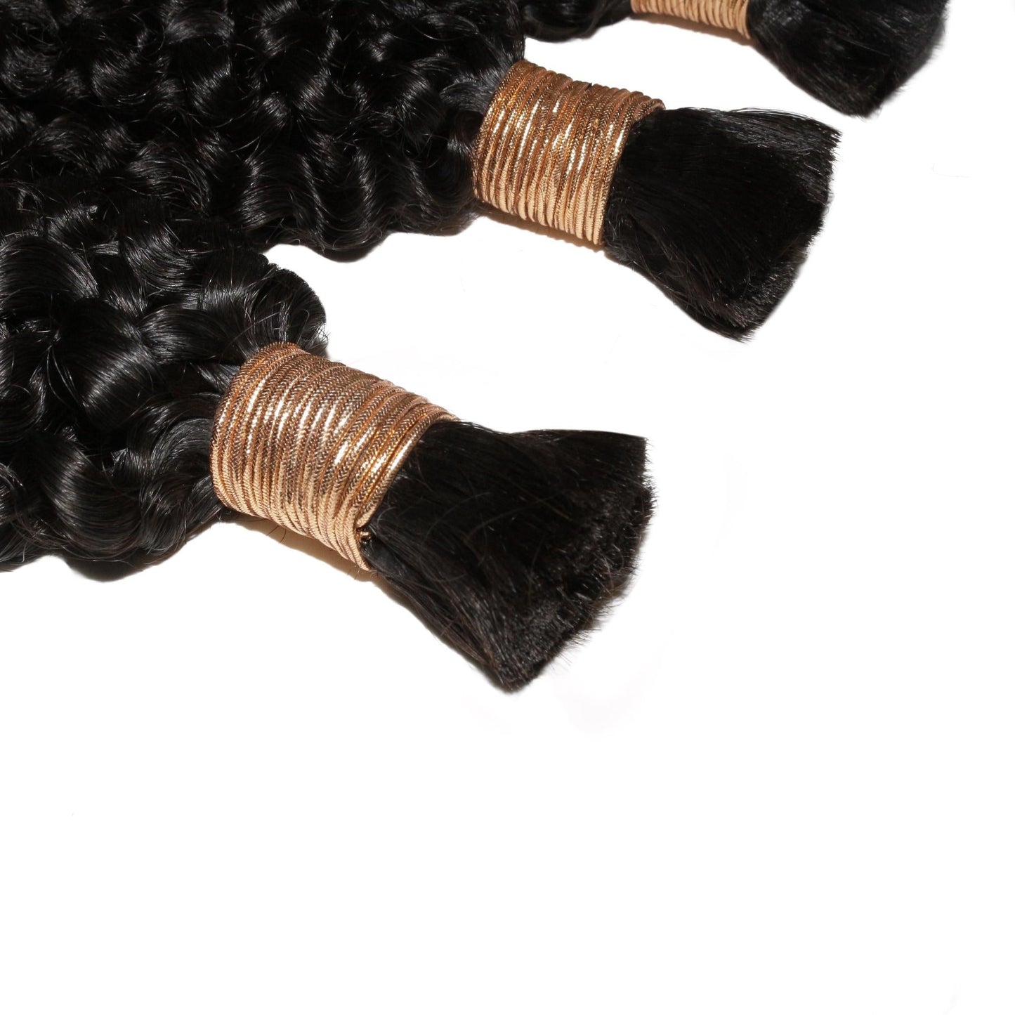 Natural 1B Textured Curly Bulk Braiding Hair