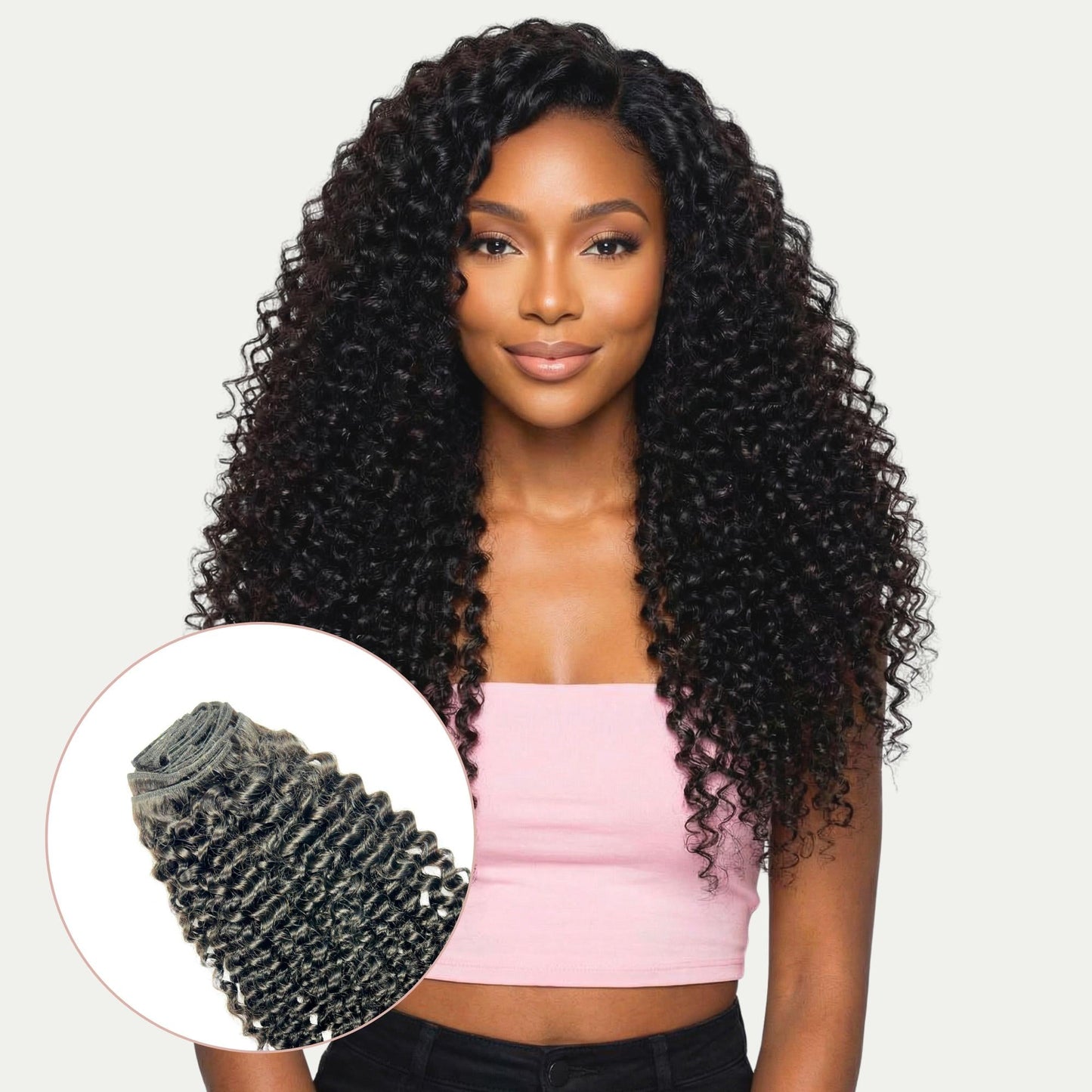 Textured Curly Clip-In 100% Human Hair Extensions