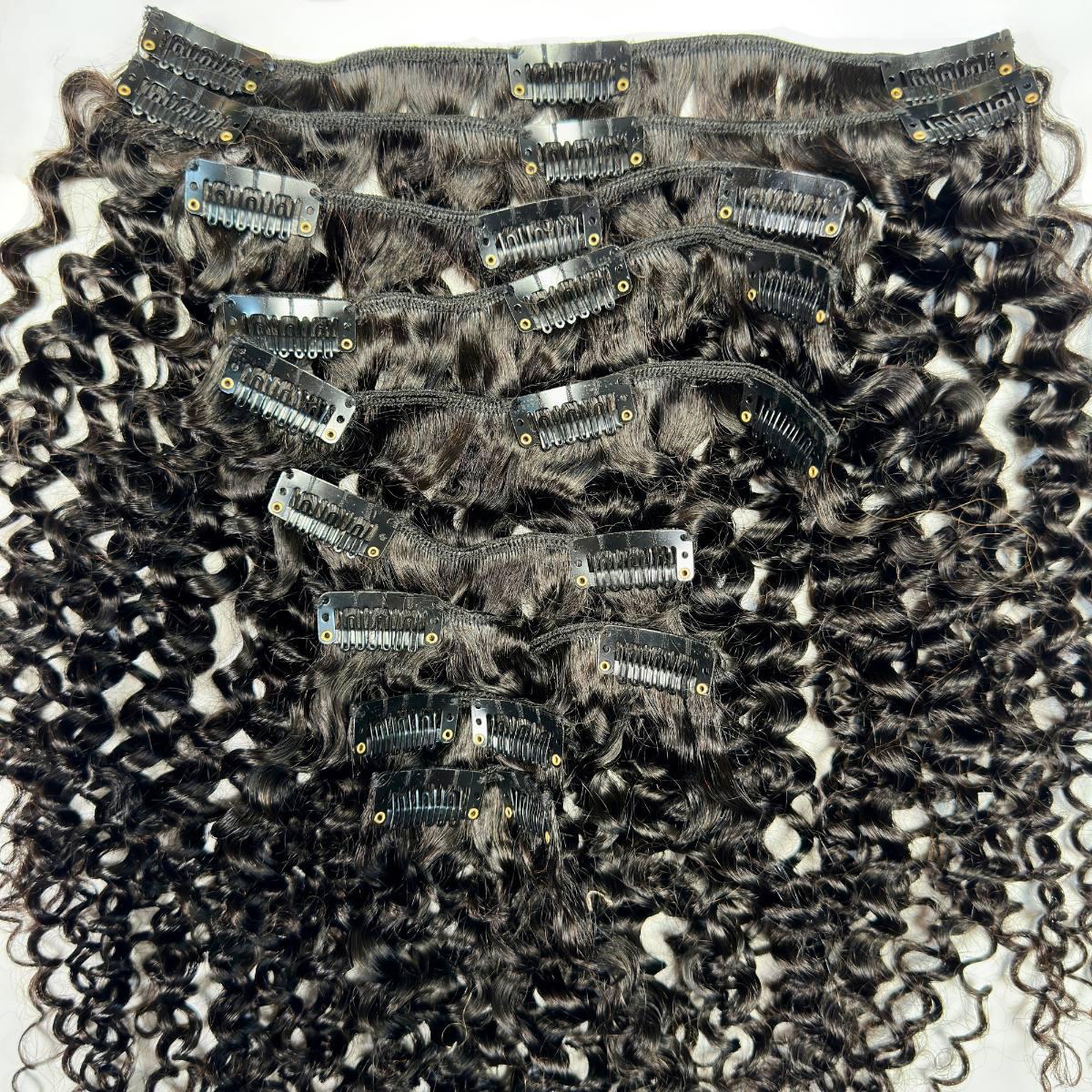 Textured Curly Clip-In 100% Human Hair Extensions