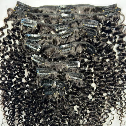 Textured Curly Clip-In 100% Human Hair Extensions