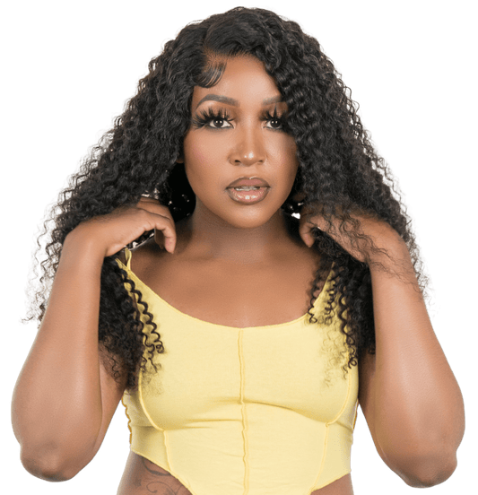 Textured Curly 4x4 Transparent Lace Human Hair Closure Wig
