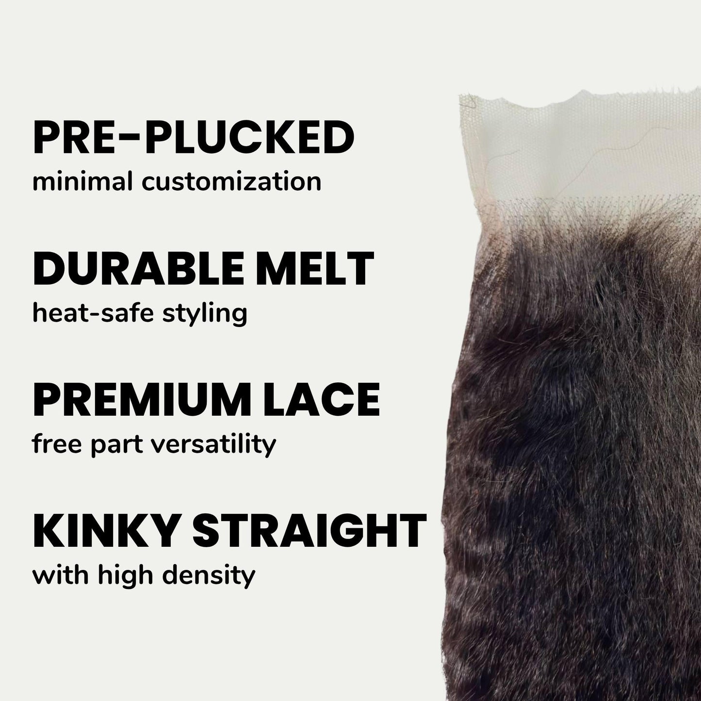 Textured Straight 6x6 HD Lace Hair Closure