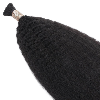 Natural 1B Textured Straight Bulk Braiding Hair