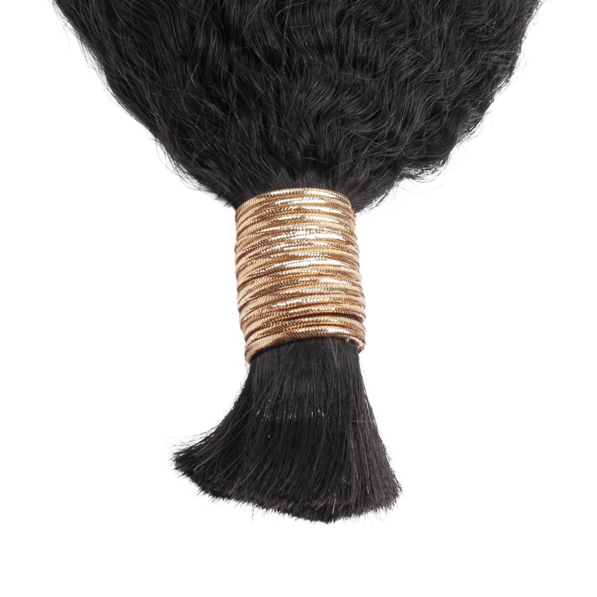 Natural 1B Textured Straight Bulk Braiding Hair