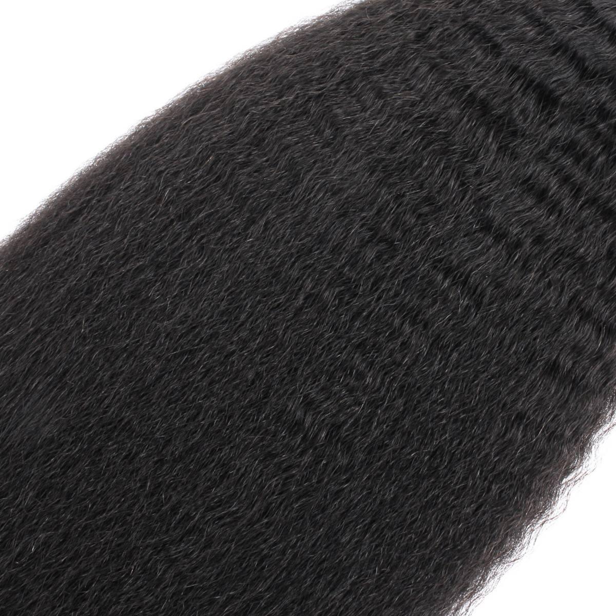 Natural 1B Textured Straight Bulk Braiding Hair