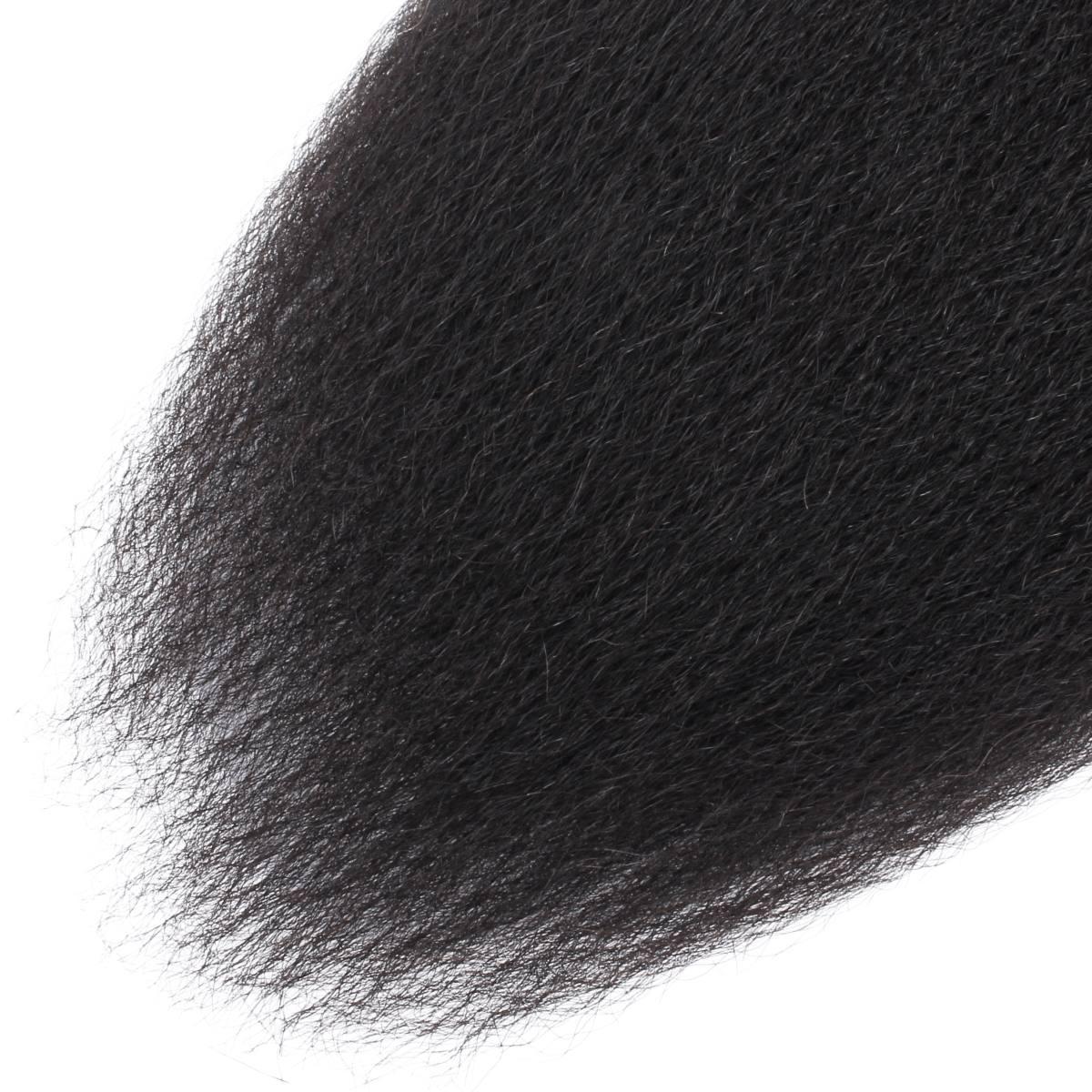 Natural 1B Textured Straight Bulk Braiding Hair