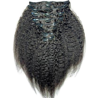 Textured Straight Clip-In 100% Human Hair Extensions