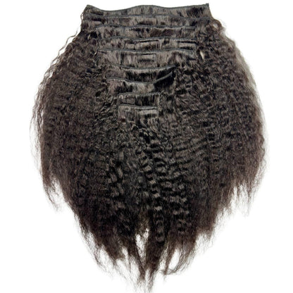 Textured Straight Clip-In 100% Human Hair Extensions