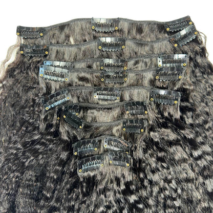 Textured Straight Clip-In 100% Human Hair Extensions