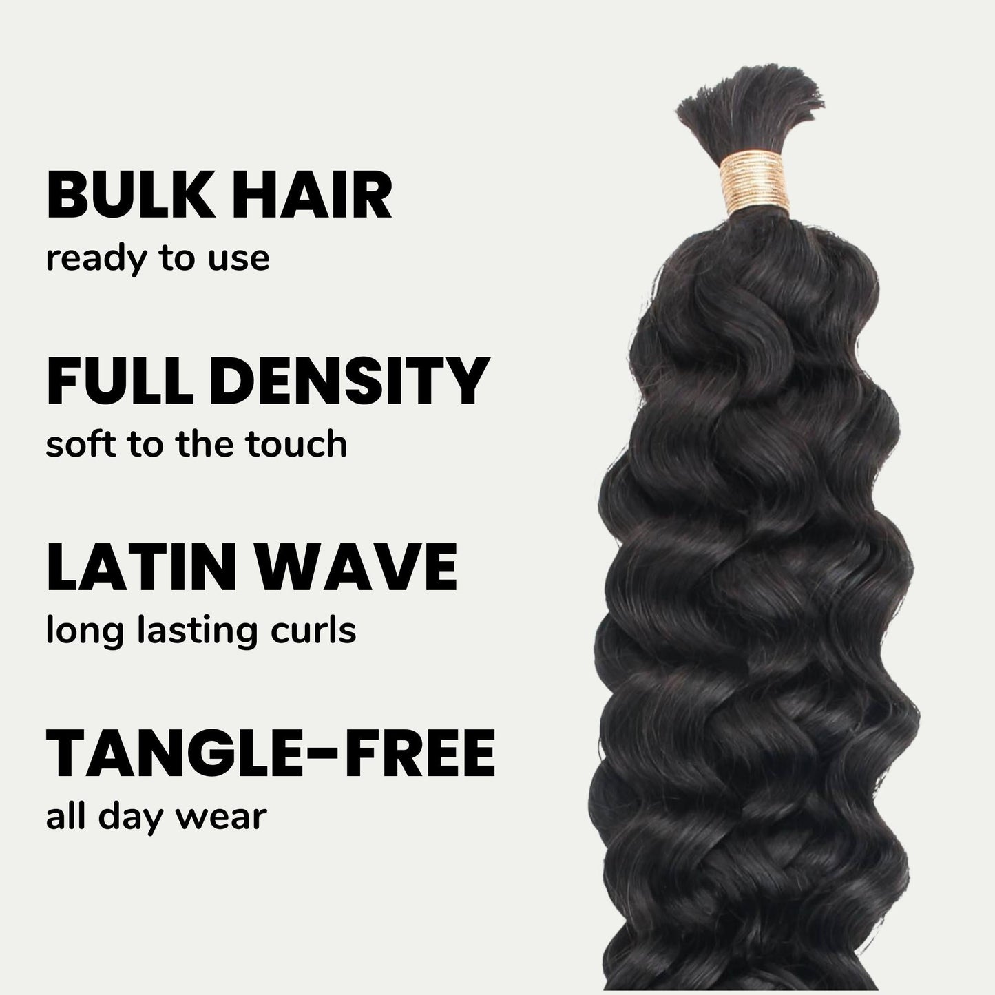 Natural 1B Latin Wave Bulk Braiding Hair