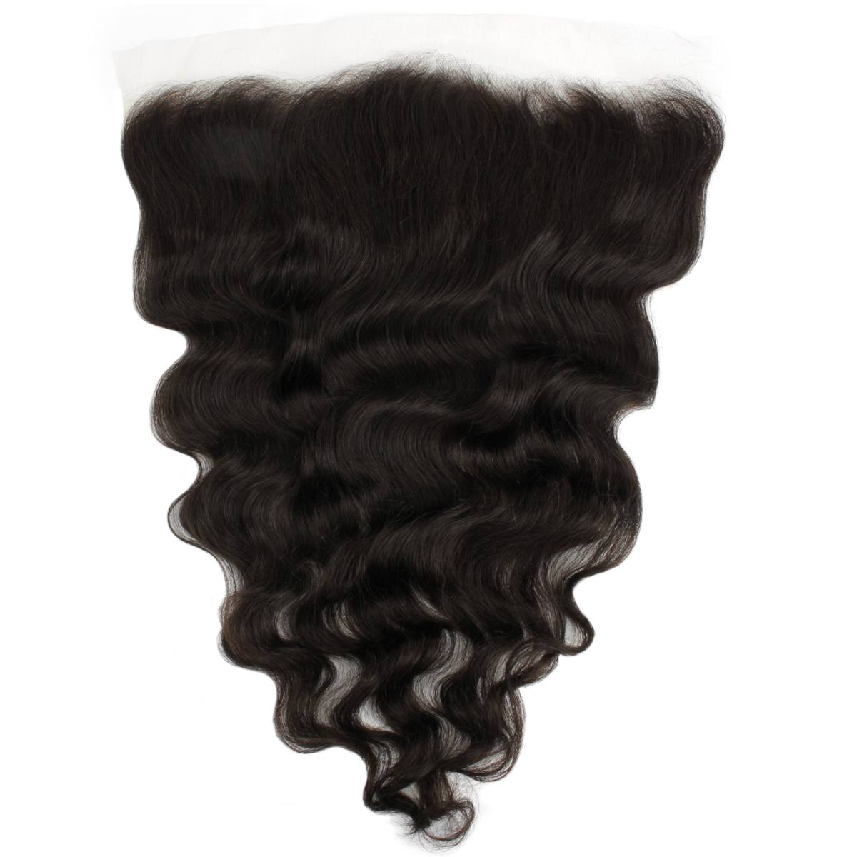 Black hair extension with loose waves on a white background