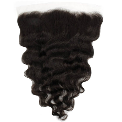 Black hair extension with loose waves on a white background
