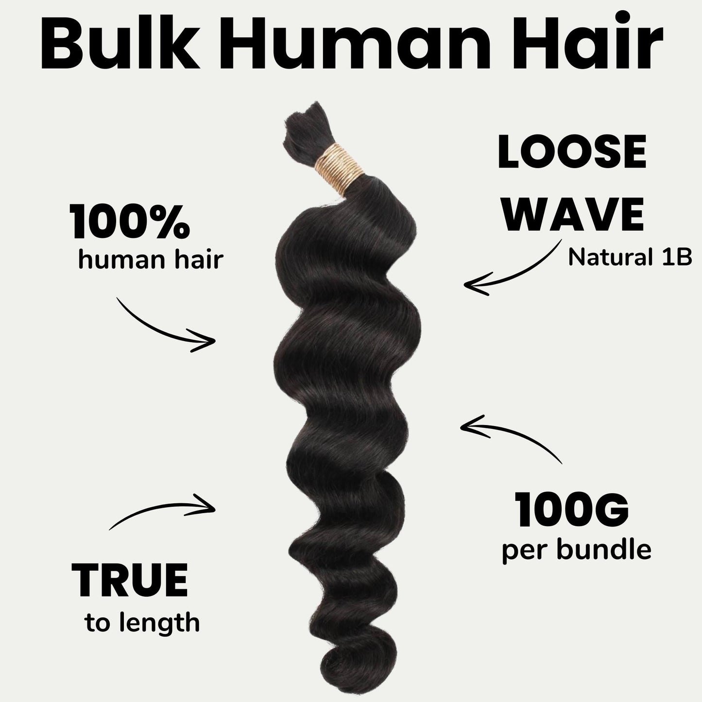Natural 1B Loose Wave Bulk Braiding Hair