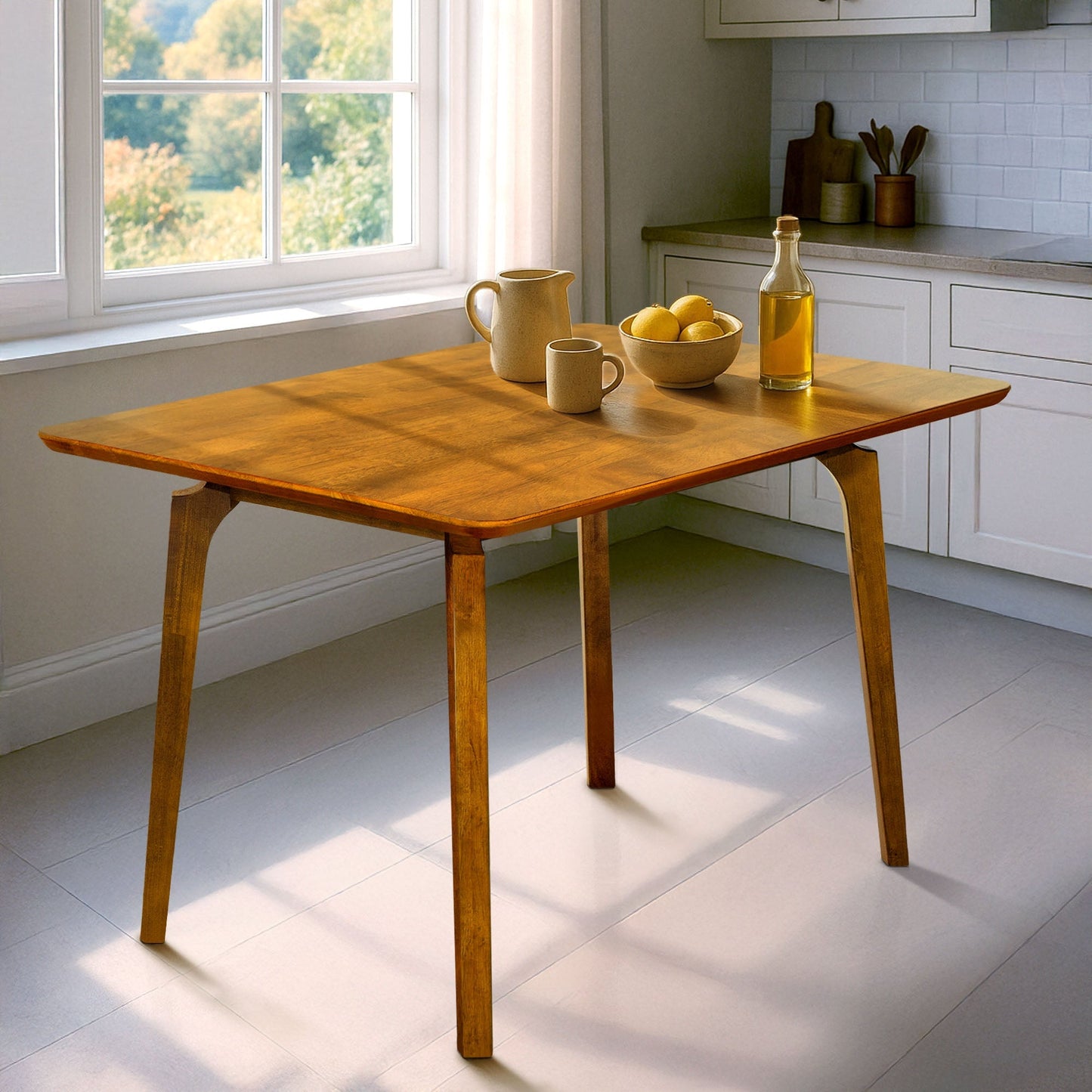 Acacia Verve 48" Solid Wood Dining Table - Ideal Kitchen Table for 4