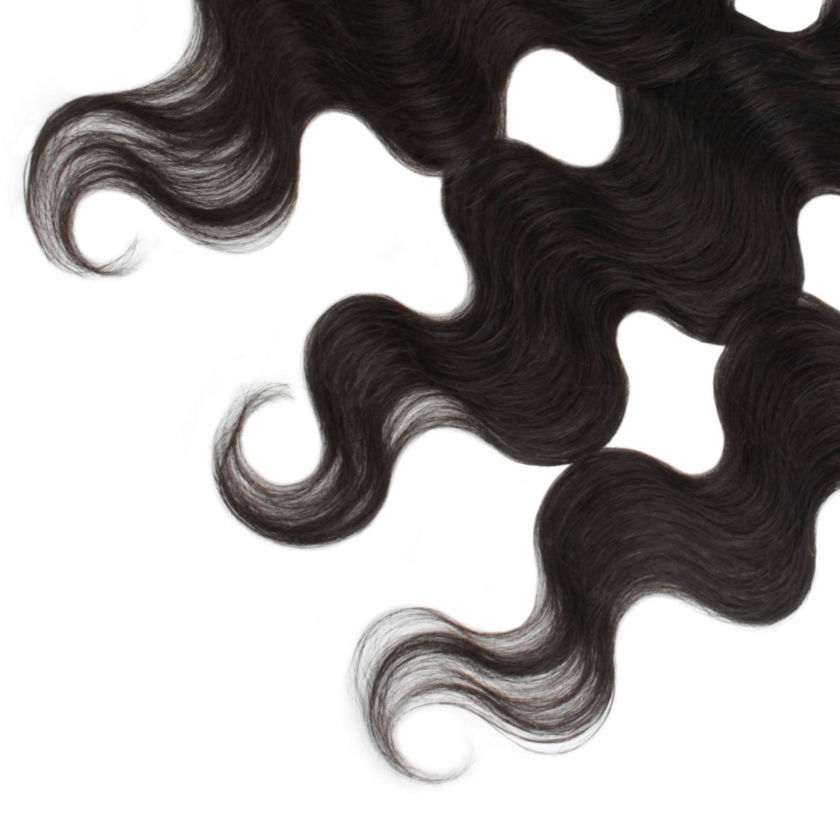 Malaysian hair extensions on a white background