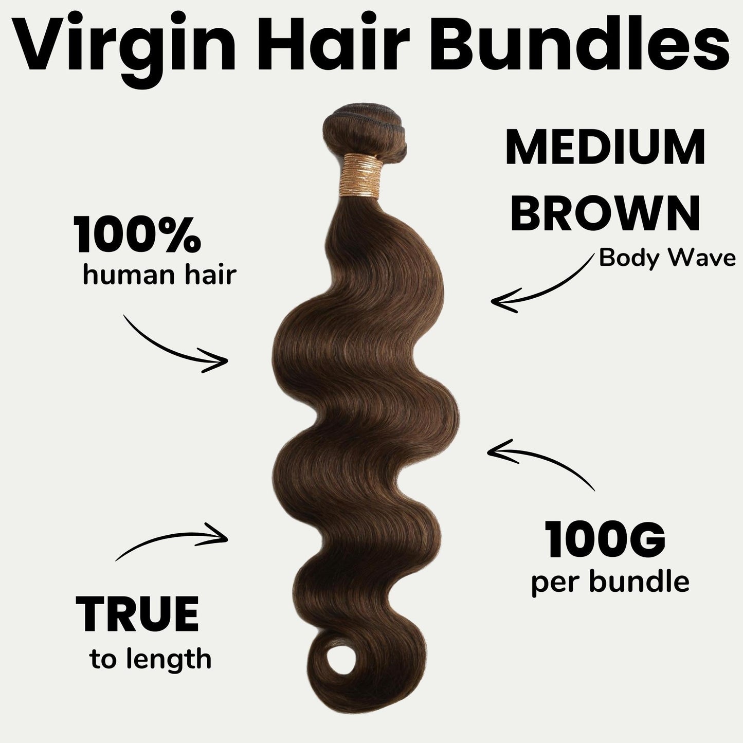 #4 Medium Brown Body Wave Hair Bundles